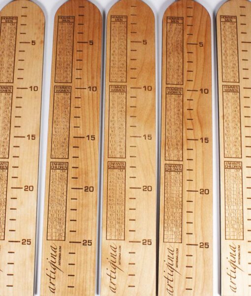 Sock ruler in real wood Artigina