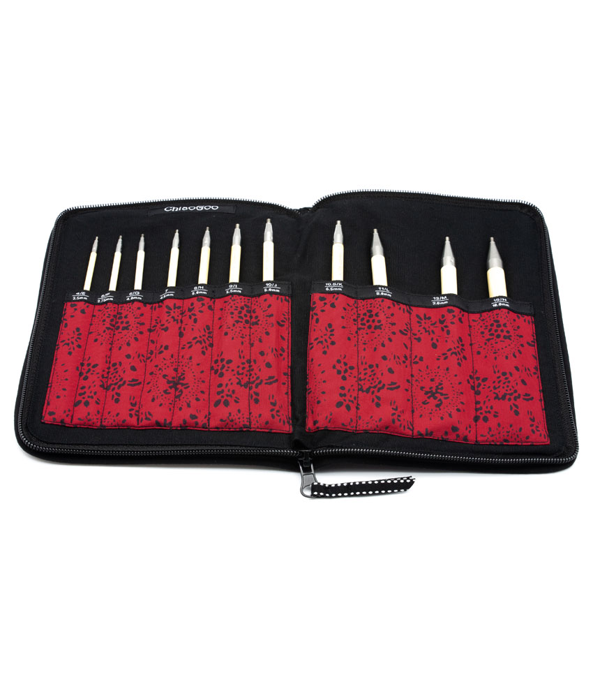 ChiaoGoo Interchangeable Tunisian Crochet Hook Case - Empty-red 8x6