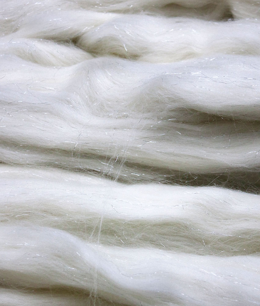 Spinning fiber (Top) - Merino, Stellina Silver
