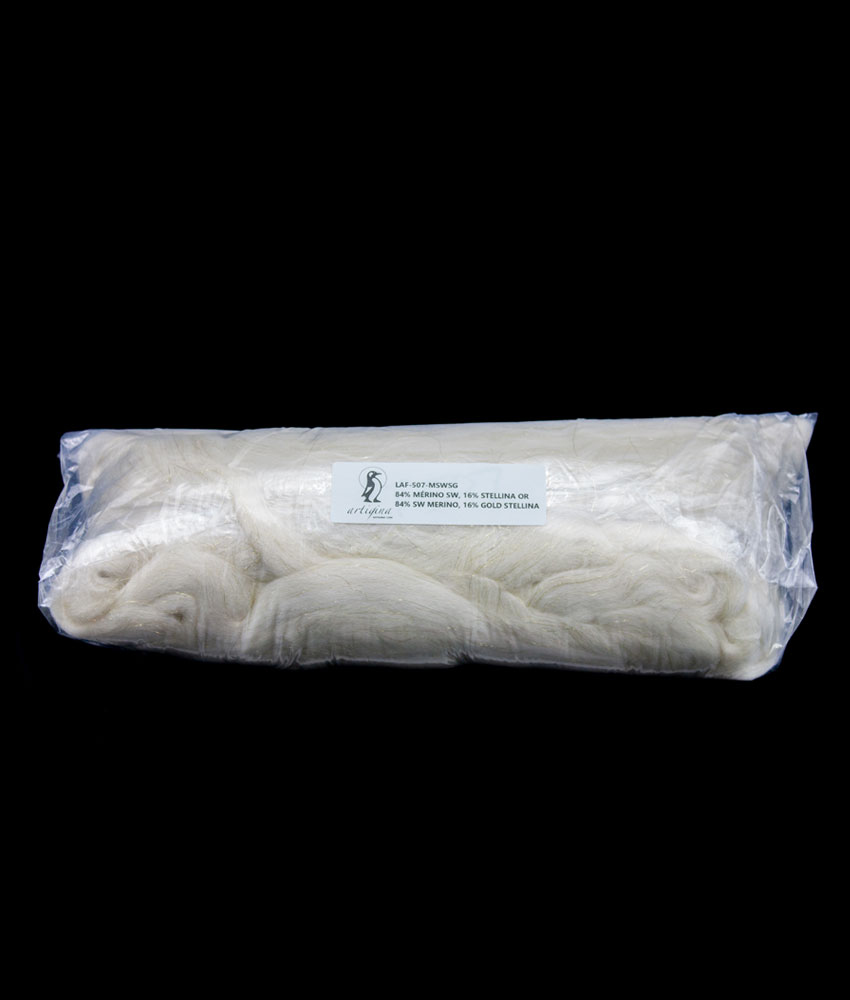 Spinning fiber (Top) - Merino, Stellina Gold