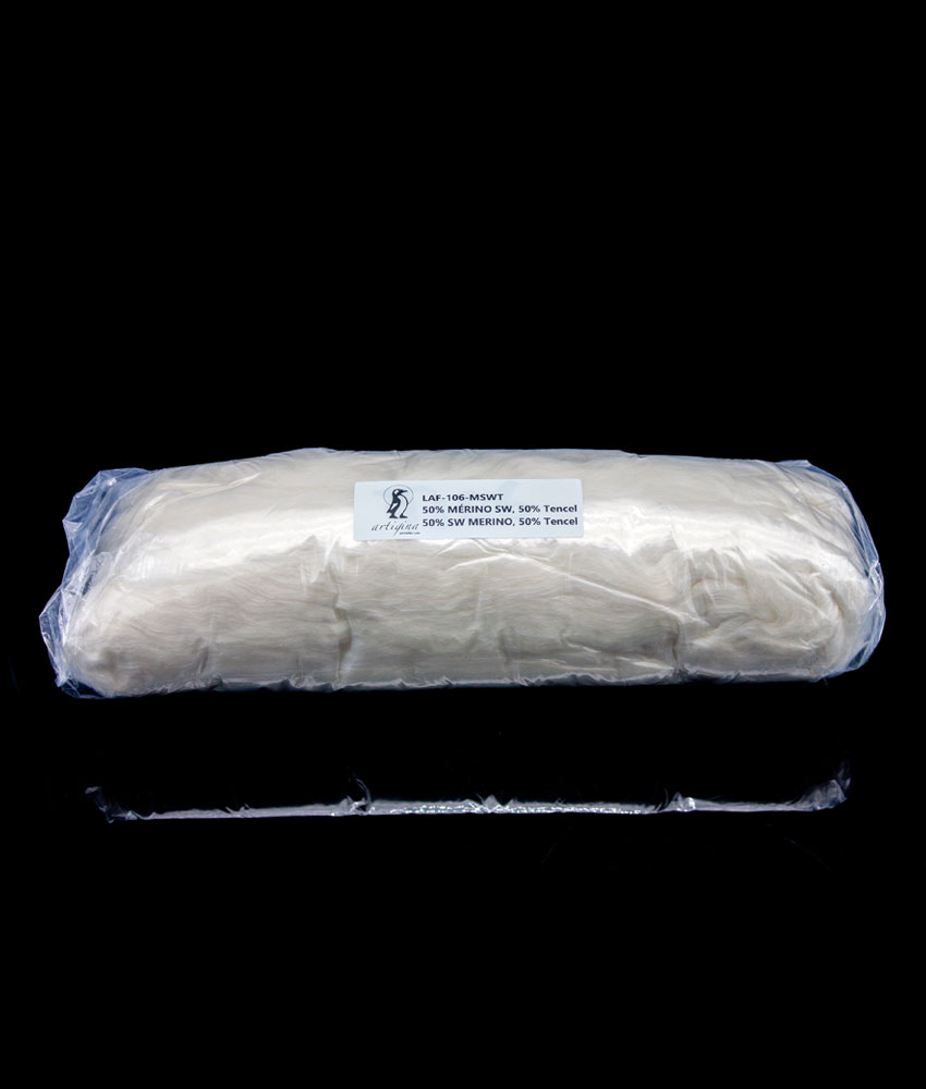 Spinning fiber (Top) - SW Merino, Tencel