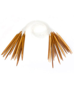 Aiguilles circulaires en bambou brunes