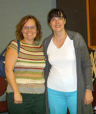 Gina (Artigina) en compagnie de Isabelle Allard au festival de la p'tite laine de Rivière-du-Loup