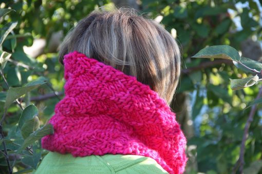 Patron de tricot - Foulard Pinky cowl - À la maille suivante (02)