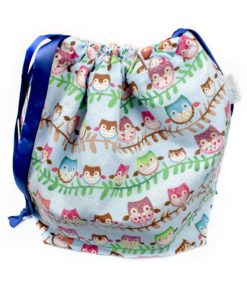 Sac à tricot avec pochette de rangement - Hiboux (Artigina)