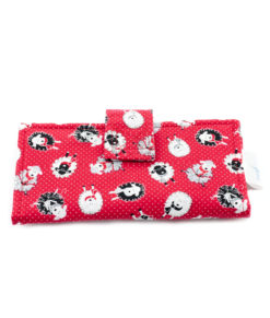 Portefeuille pour femme - Moutons sur fond rouge - Fait main par Artigina
