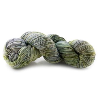 Laine teinte à la main (fingering) - Touski Gris - Vert - Artigina