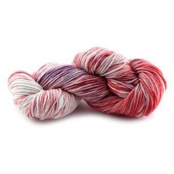 Laine teinte à la main (worsted) - Touski Rouge - Mauve - Artigina